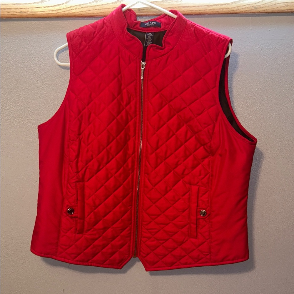 Chaps Red Quilted Vest
